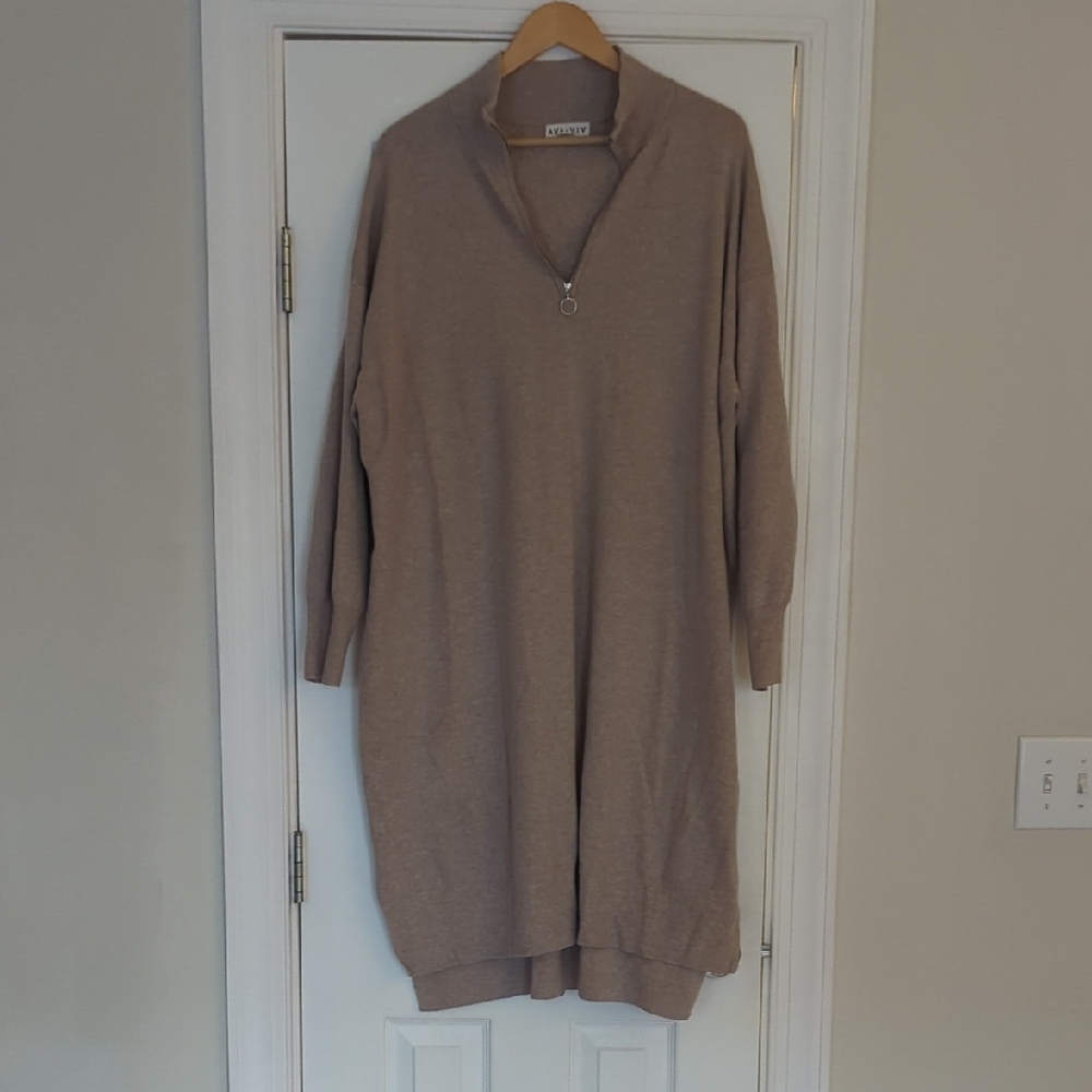 Ava & Viv Brown Cowl Neck Sweater Dress